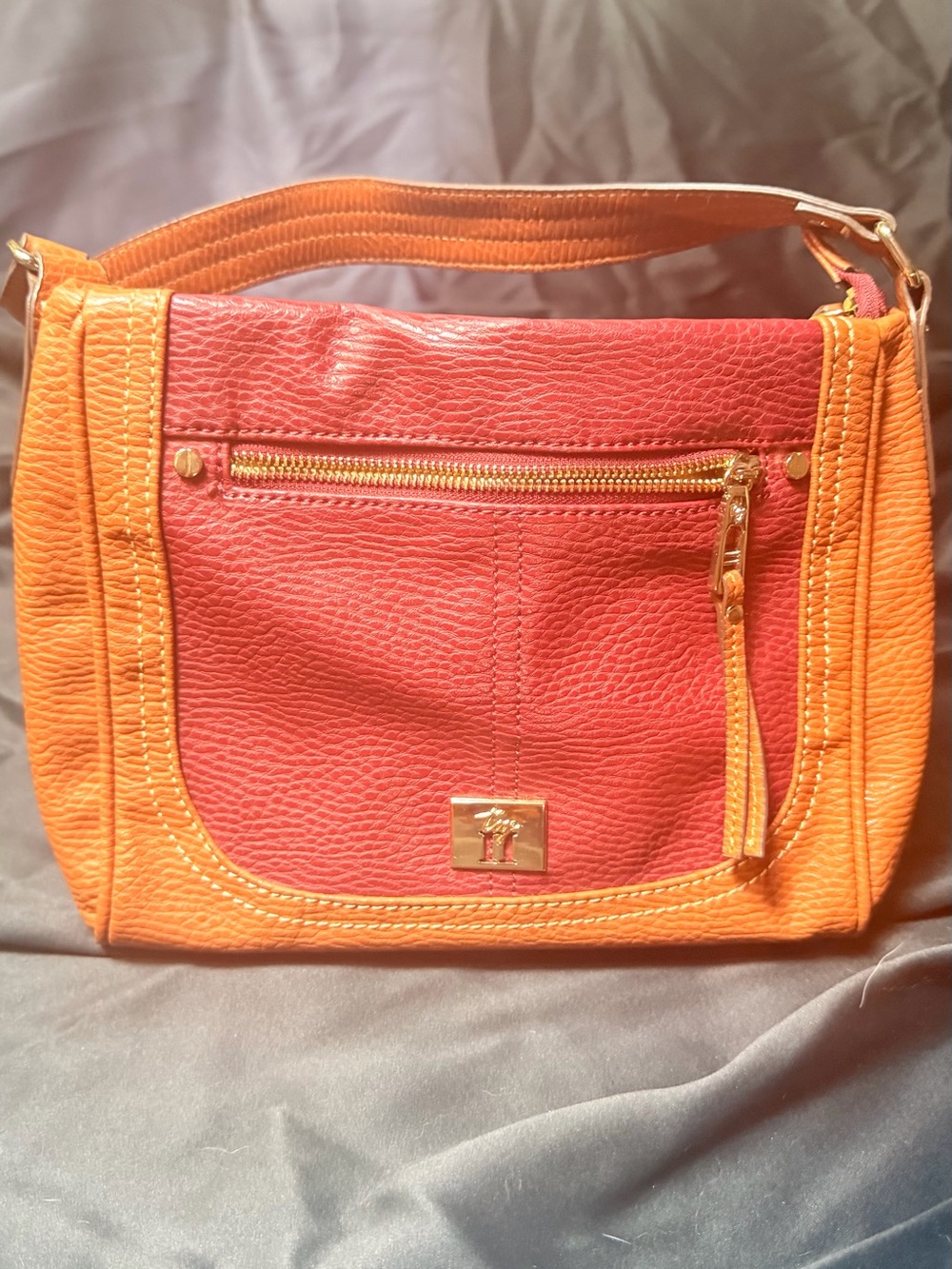 Two-Tone Coral & Orange luxury fashion handbag